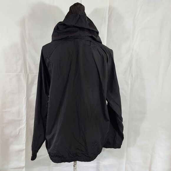 Victorias Secret PINK Windbreaker Jacket Womens Size L Black Logo Packable Hood - Picture 7 of 15
